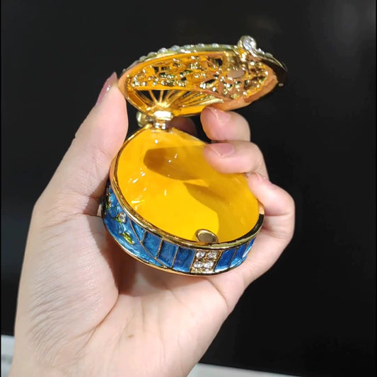 Enamel Storage Box in the Shape of Chinese Pipa