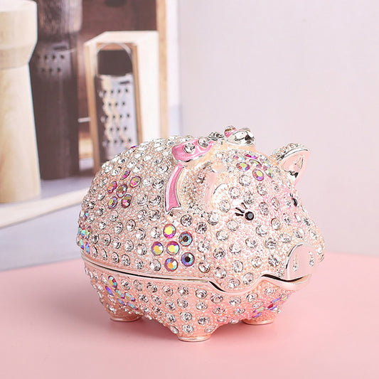 Cute Piglet Enamel Jewelry Box